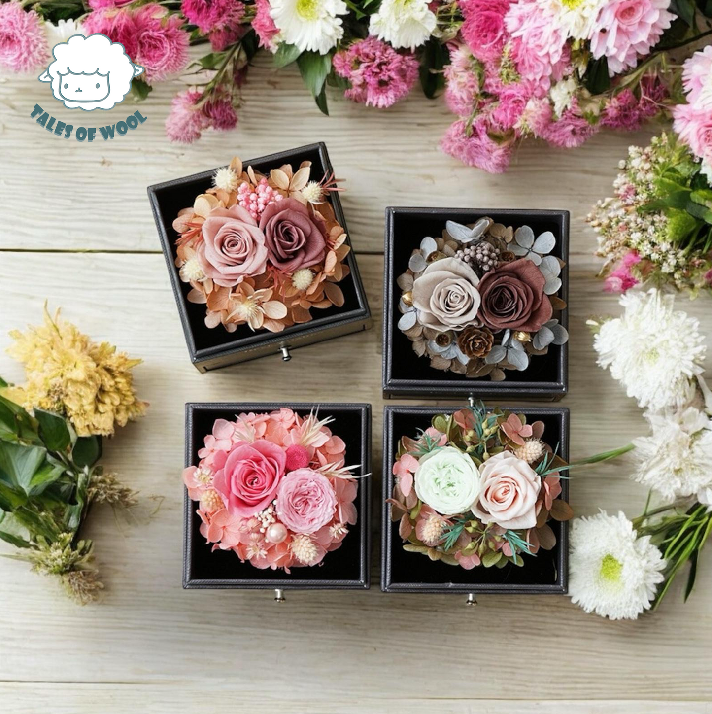 首飾盒永生花DIY材料包(粉色)