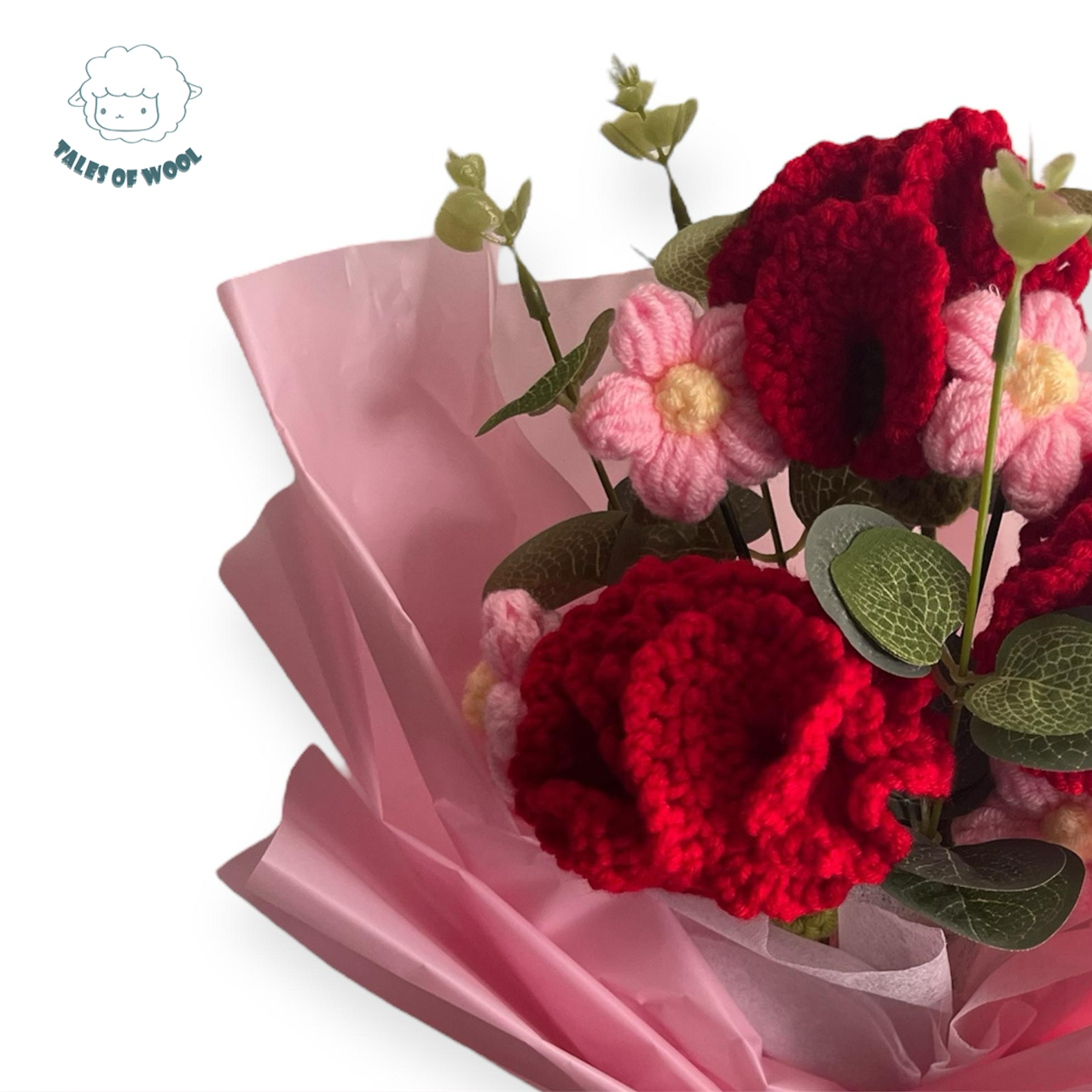 手工編織康乃馨花束(紅色)