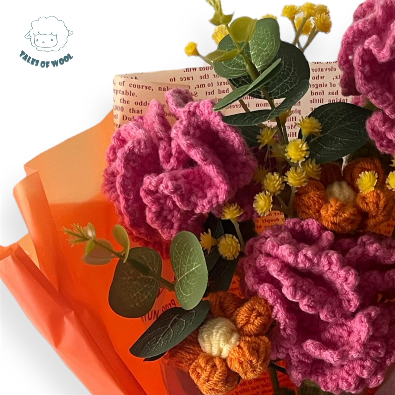 手工編織康乃馨花束(玫紅色)