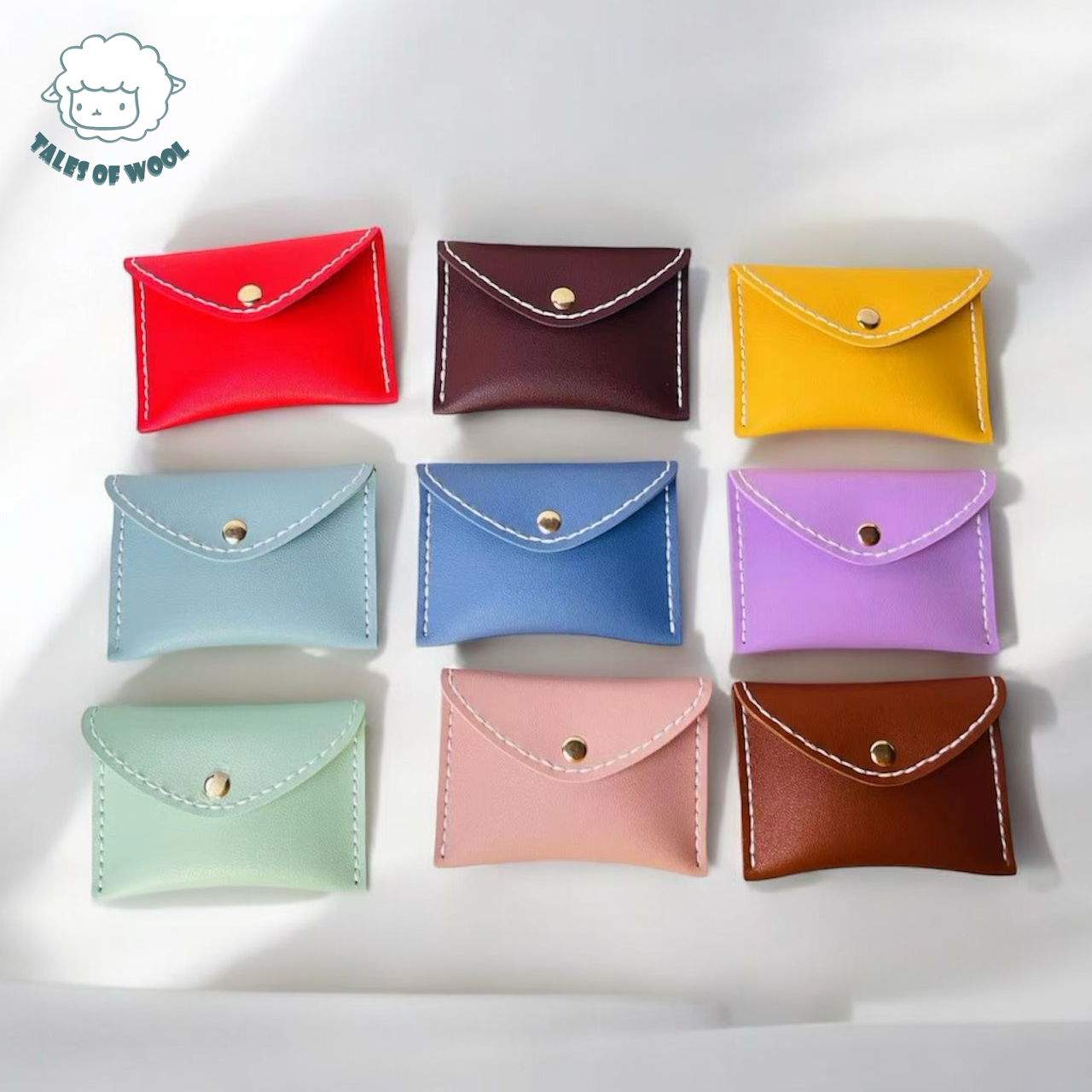 簡約散紙卡片包 - 鈕扣款(莫蘭迪藍色)