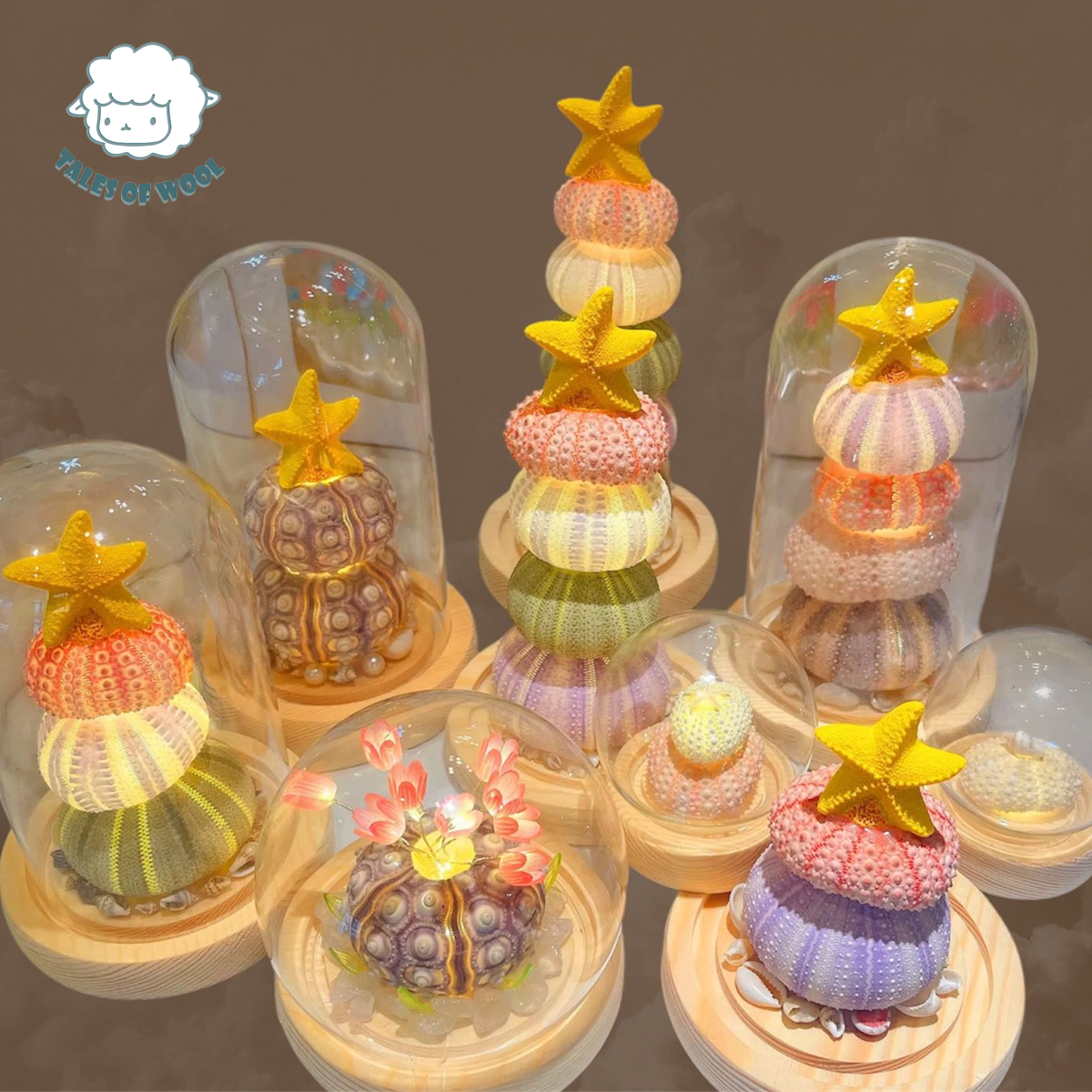 天然海膽小夜燈(2層)