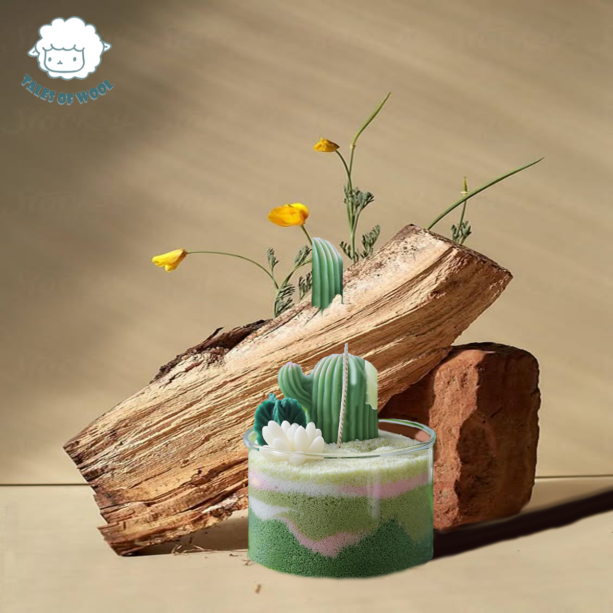 立體沙畫香薰蠟燭(綠色)