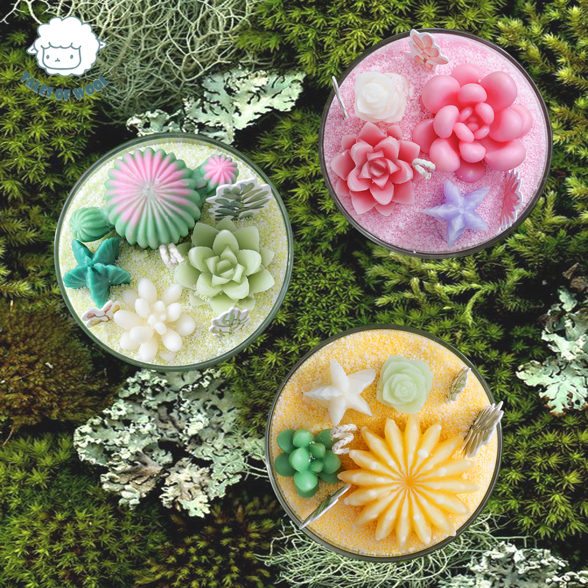 立體沙畫香薰蠟燭(黃色)